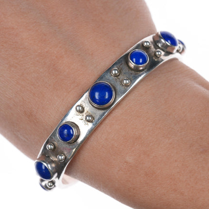 6.5" JT Otowi Native American sterling and lapis cuff bracelet