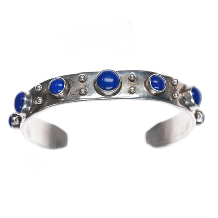 6.5" JT Otowi Native American sterling and lapis cuff bracelet