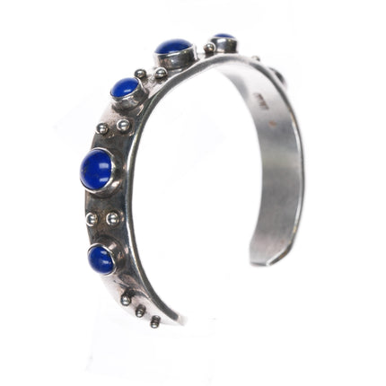 6.5" JT Otowi Native American sterling and lapis cuff bracelet