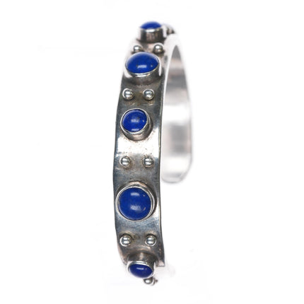 6.5" JT Otowi Native American sterling and lapis cuff bracelet