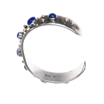 6.5" JT Otowi Native American sterling and lapis cuff bracelet