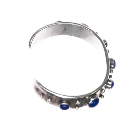 6.5" JT Otowi Native American sterling and lapis cuff bracelet