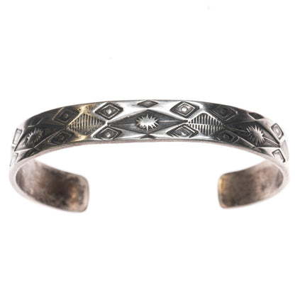 6.75" Y Crawford Southwestern sterling cuff bracelet