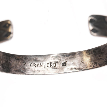 6.75" Y Crawford Southwestern sterling cuff bracelet