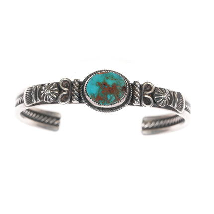 6.25" Delbert Gordon Navajo sterling Royston turquoise cuff bracelet