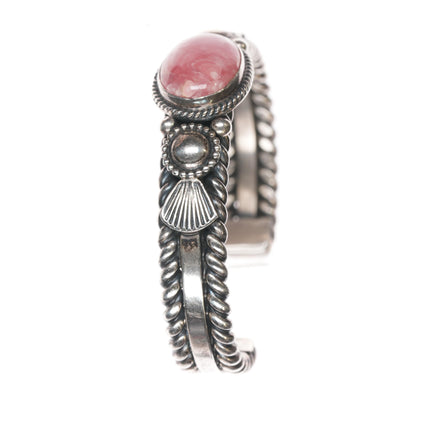 6" Andy Cadman Navajo sterling Rhodochrosite cuff bracelet