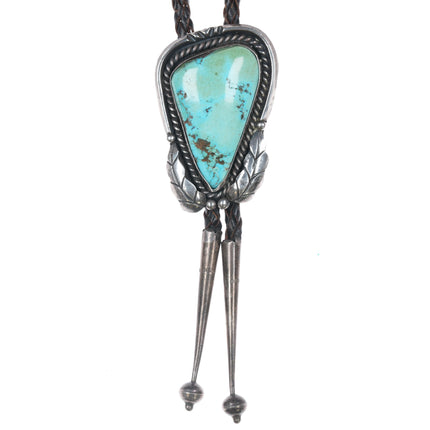 c1960 c-31 silver and turquoise oblong Navajo bolo tie