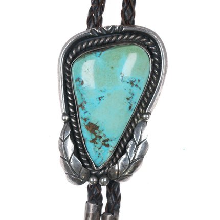 c1960 c-31 silver and turquoise oblong Navajo bolo tie