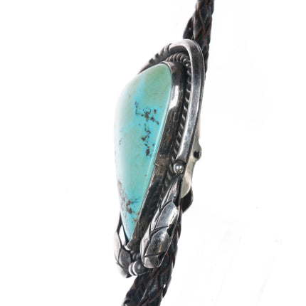 c1960 c-31 silver and turquoise oblong Navajo bolo tie