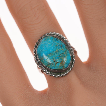 sz7.5 Vintage silver and turquoise native American ring