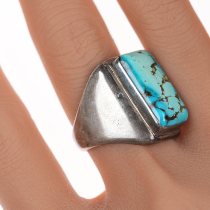 sz9.5 Vintage Native American silver and turquoise ring