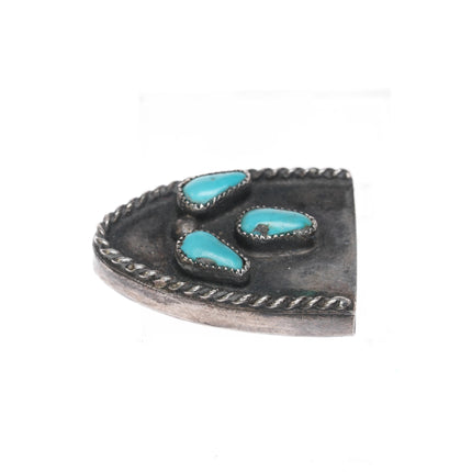 c1940's Native American silver and turquoise ranger belt buckle tip