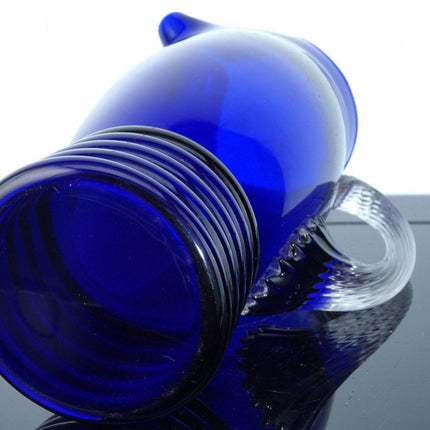 Art Deco 1930's Cobalt Blue Cocktail/Juice Pitcher and Tumbler set