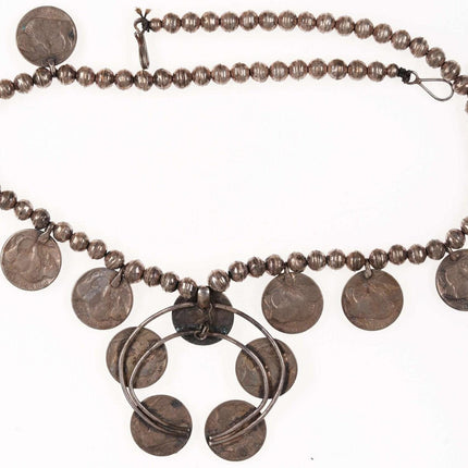 Vintage Navajo Sterling silver Buffalo Nickel Squash Blossom necklace