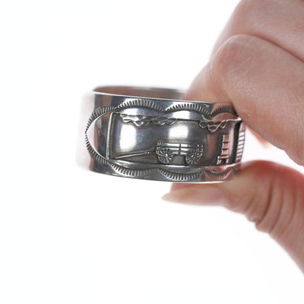 Brazalete superpuesto Roland Begay Sterling Storyteller de 6,75"