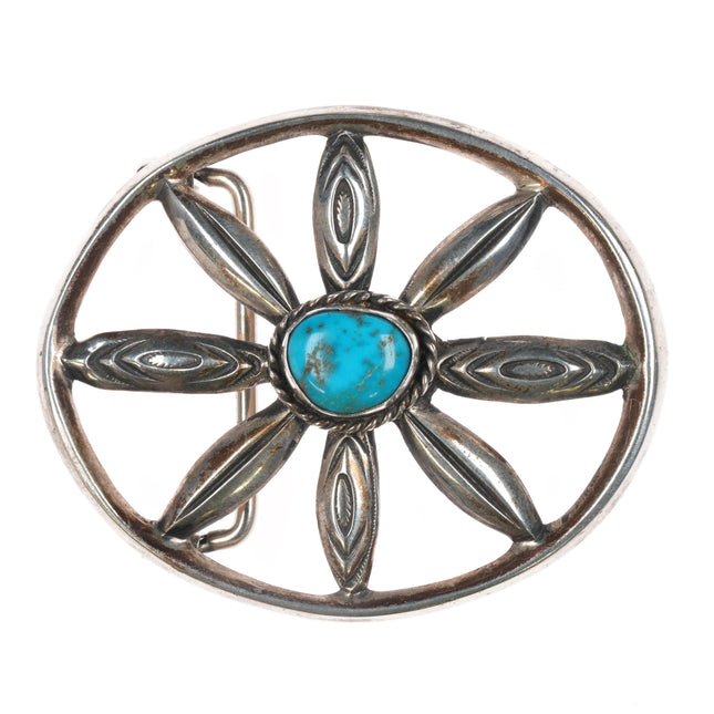 Martha Cayatineto Navajo sterling and turquoise belt buckle