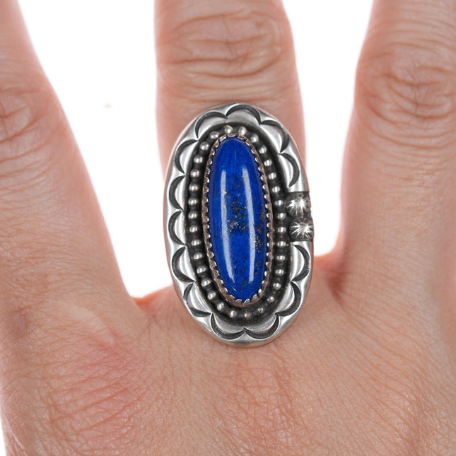 sz7 Vintage Native American silver and lapis ring