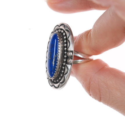 sz7 Vintage Native American silver and lapis ring