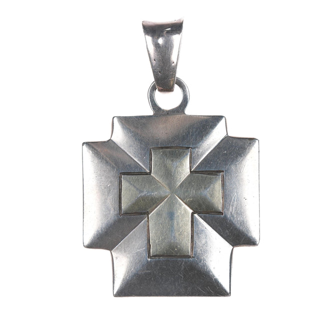 1950's William Spratling Modernist Sterling cross pendant