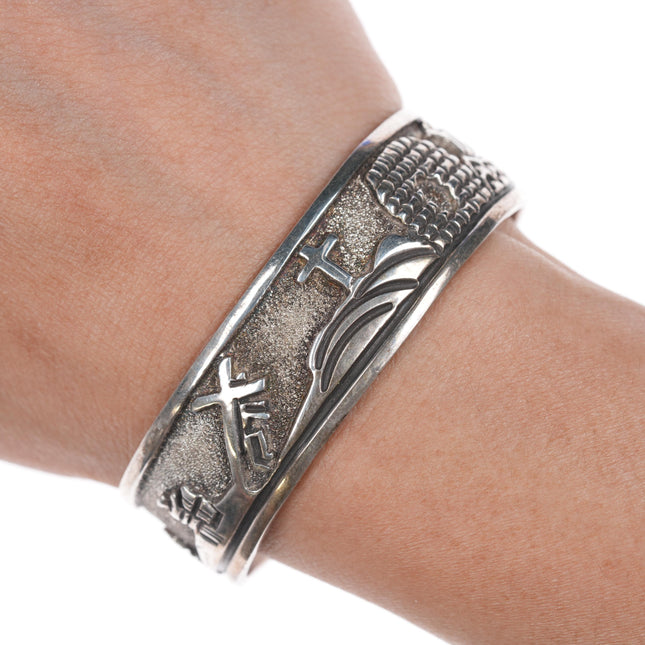 6" Roger John Navajo Ressurection cuff bracelet sterling