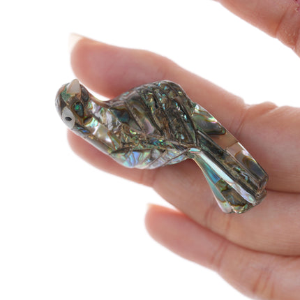 50's-60's Los Castillo Abalone sterling mosaic bird pin