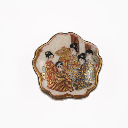 c1900 Japanese Satsuma ladies brooch pin