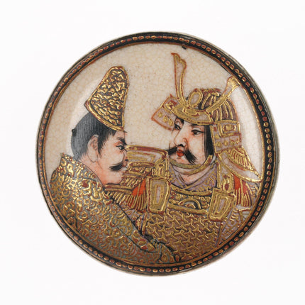 c1900 Japanese Satsuma Samurai brooch pin