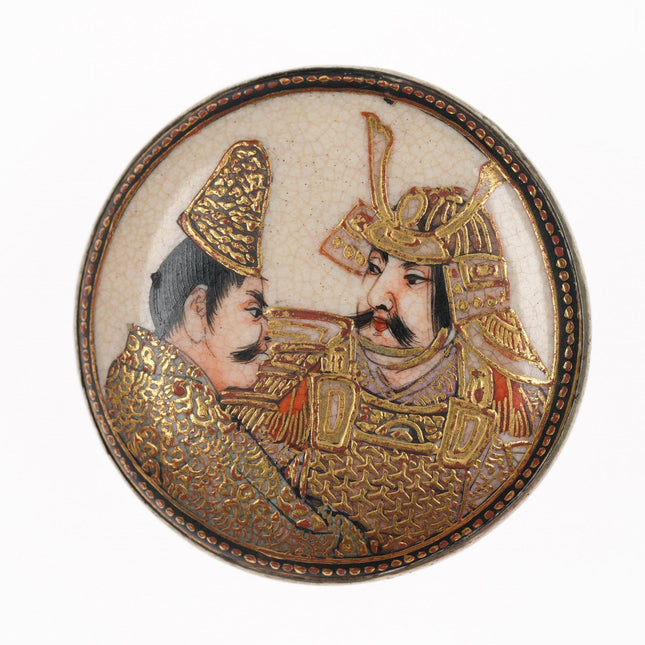 c1900 Japanese Satsuma Samurai brooch pin