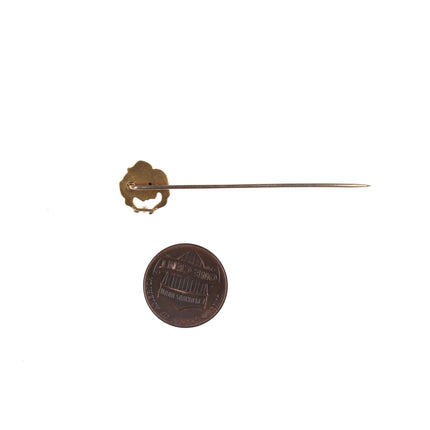 2 Art Nouveau 14k gold woman stickpins