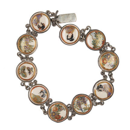 6.5" c1900 Meiji Japanese Satsuma bracelet 17mm