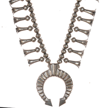 Della & Francis James Navajo silver squash blossom necklace