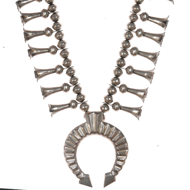 Della & Francis James Navajo silver squash blossom necklace