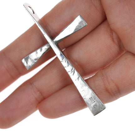 Large Retired James Avery Trinity cross pendant in sterling n