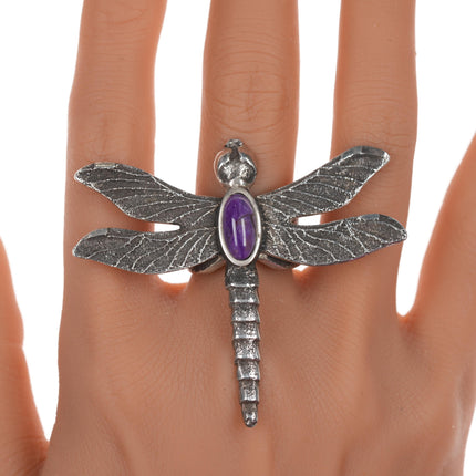 sz8.5 Kelsey Jimmie Navajo sugilite Tufa Cast Dragonfly ring