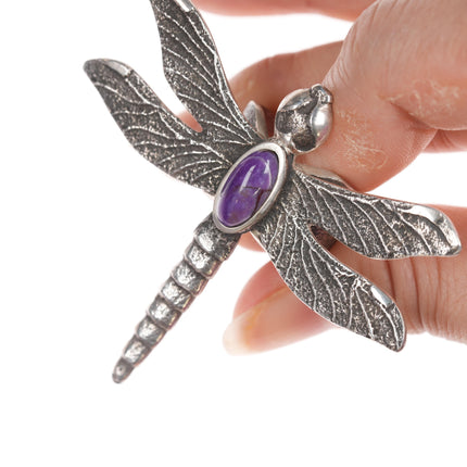 sz8.5 Kelsey Jimmie Navajo sugilite Tufa Cast Dragonfly ring