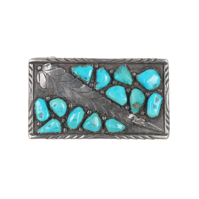 Marvelyne Chema Zuni sterling and turquoise belt buckle