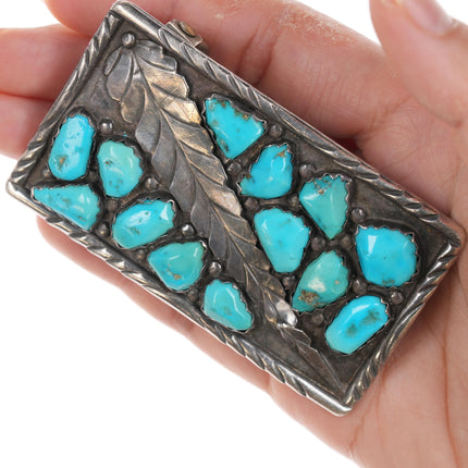 Marvelyne Chema Zuni sterling and turquoise belt buckle