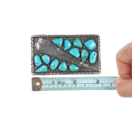 Marvelyne Chema Zuni sterling and turquoise belt buckle