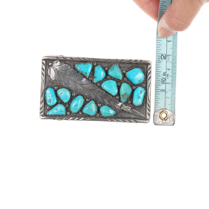 Marvelyne Chema Zuni sterling and turquoise belt buckle