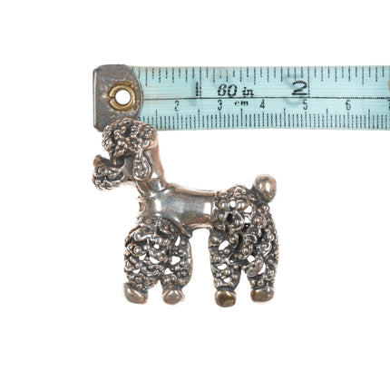 4 retro Sterling silver French Poodle pins