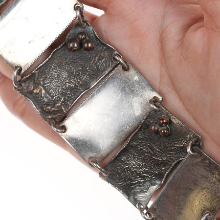 Large Gigli Italian sterling mixed metals bronze accent link bracelet.