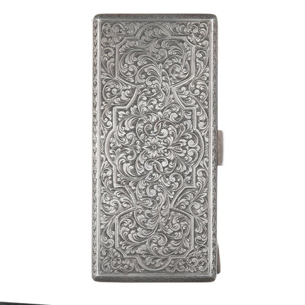 Large Hand Engraved 800 Silver Cigarette case/wallet