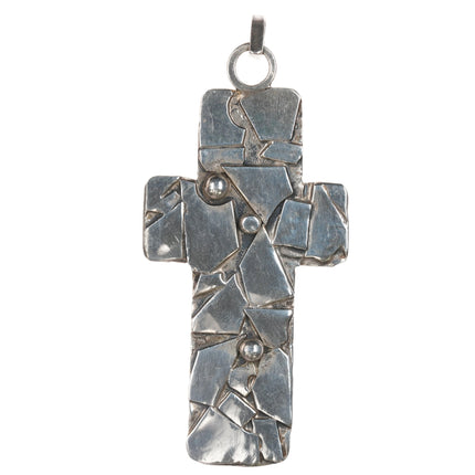 Large Azurite Sterling reversible handmade cross