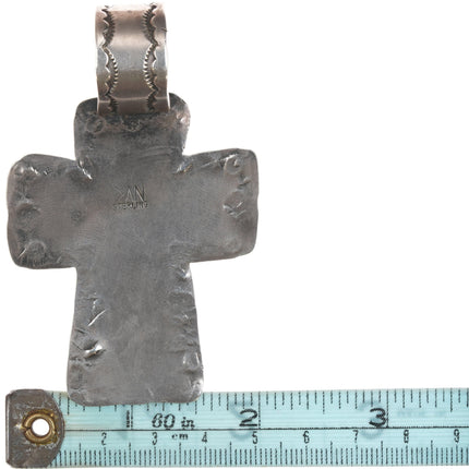 Large Dan Southwestern sterling cross with turquoise