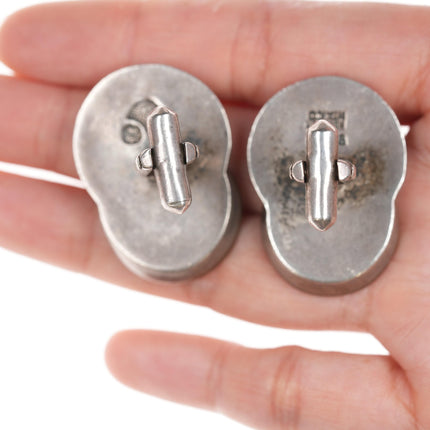 Antonio Pineda (1919-2009) Taxco Modernist Sterling Mixed metals cufflinks