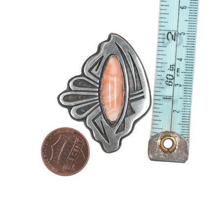 Milson Taylor Hopi Sterling/14k/peach agate pin