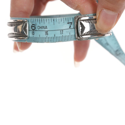 7" AJ Navajo silver and turquoise cuff bracelet