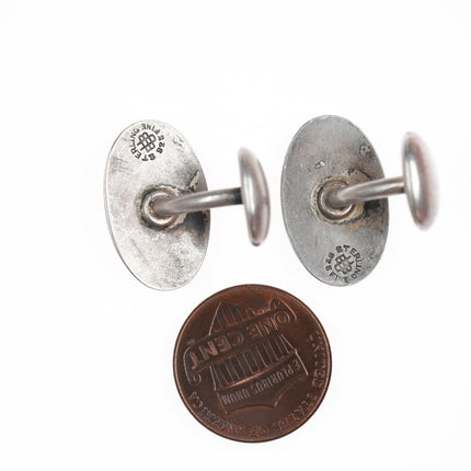 c1910 Unger Bros Sterling Art Nouveau L monogram cufflinks