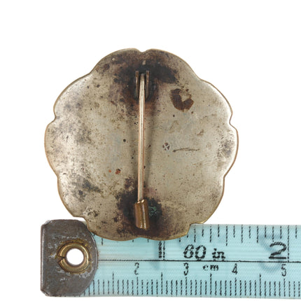 c1900 Japanese Satsuma village brooch pin