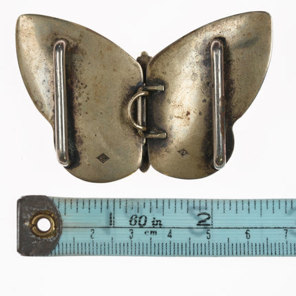 c1900 Japanese Satsuma Butterfly form belt buckle set